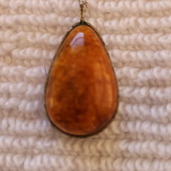 Baltic Sea lithuanian amber dainty silvertone necklace - Picture 1 of 7